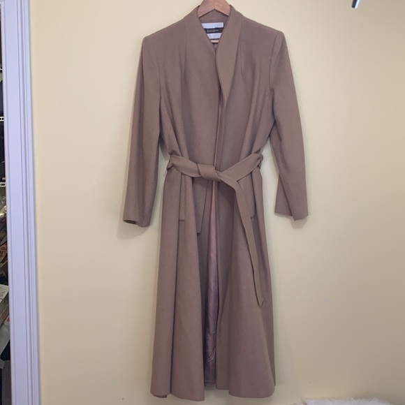 Fleurette Neiman-Marcus Vintage 100% Camel Hair Belted Wrap Walking Trench Coat - Picture 1 of 17